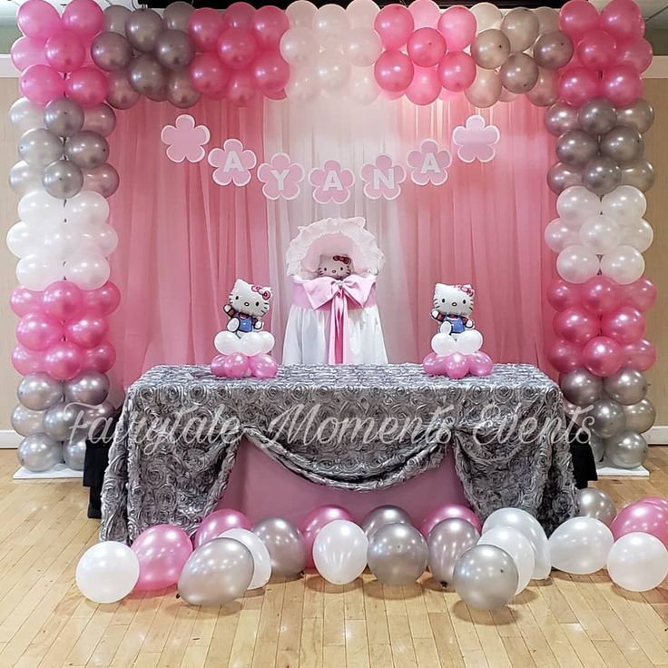 Silver Sequin Pink Naming Ceremony Decor